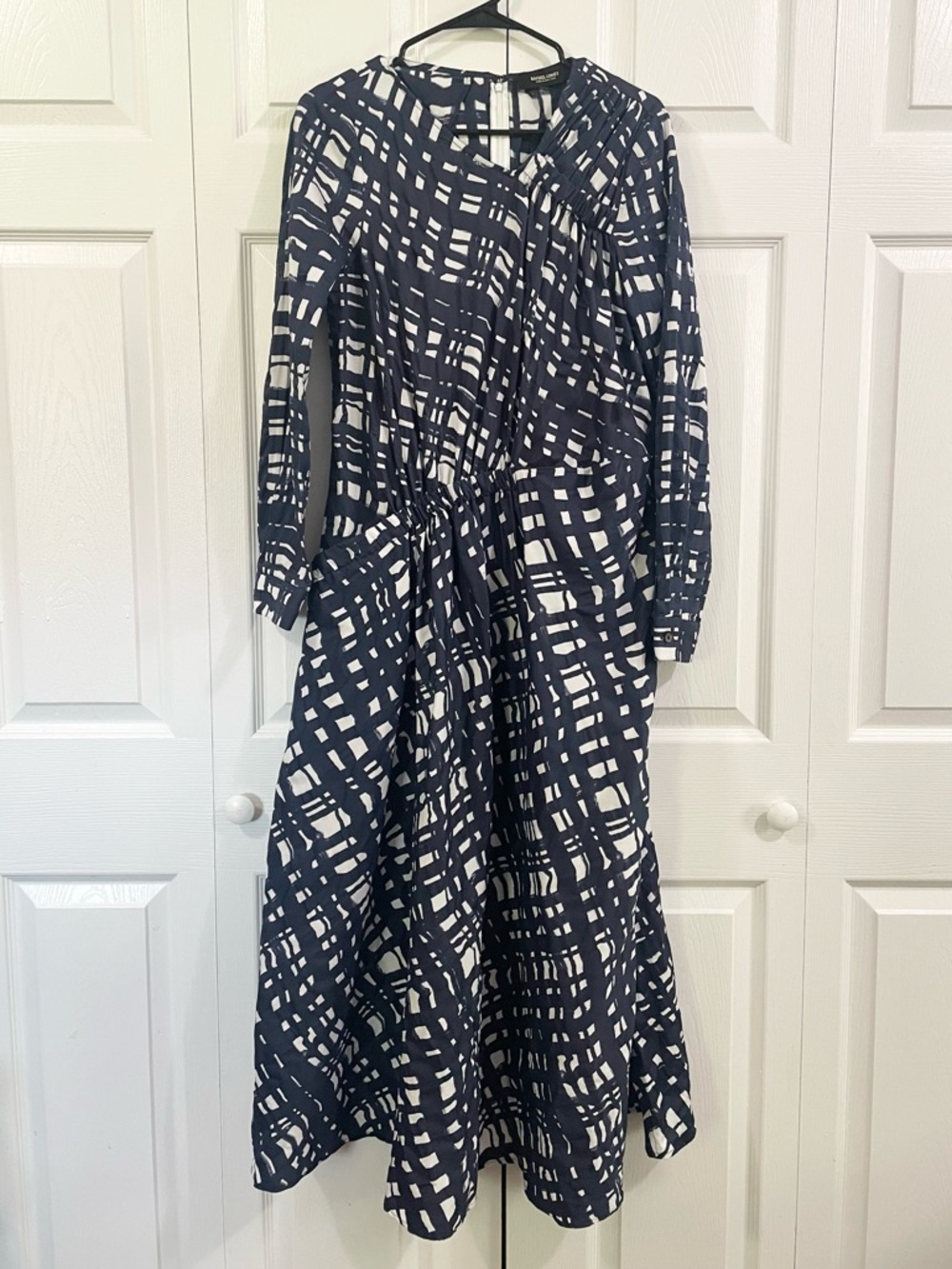 RACHEL COMEY Cotton Navy and White Tranch Dress Women's Size 6